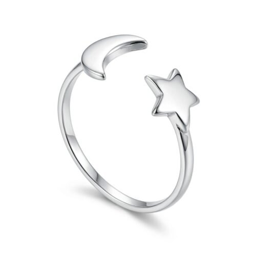 Anel de Prata 925 Falange Symbol Lua e Estrela. Estoque Limitado - Sob Consulta -
