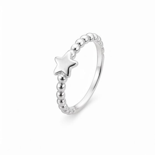 Anel de Prata 925 Slim Bolinha Symbol Estrela. Estoque Limitado - Sob Consulta -