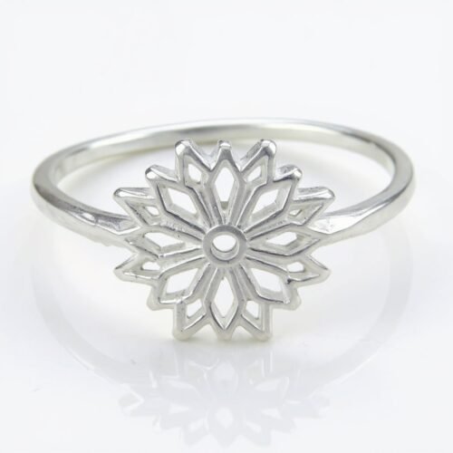 Anel de Prata 925 Slim Symbol Flor. Estoque Limitado - Sob Consulta -