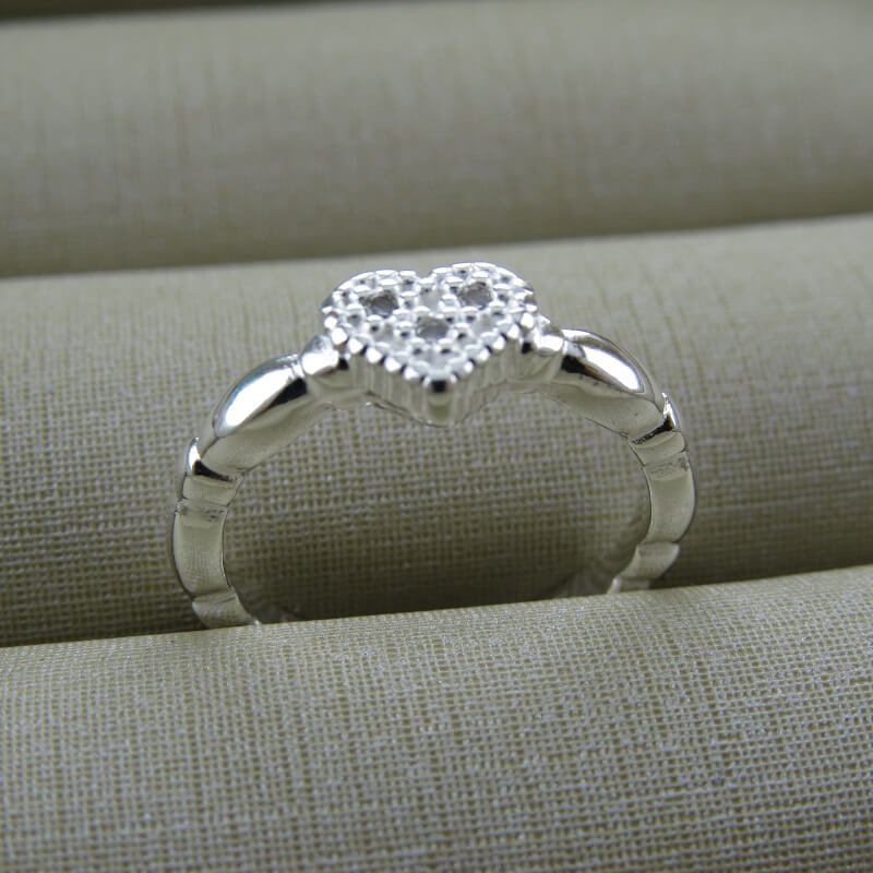 Anel de Prata 925 Zircônia Symbol Coração. Estoque Limitado - Sob Consulta -