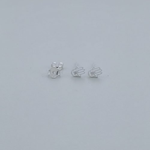 Brinco Prata 925 Mão de Fátima Pequena Zircônia Cravejado – Estoque Limitado – Sob Consulta