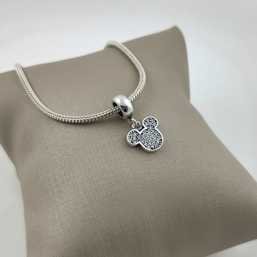 Berloque Prata 925 Pendente Mickey Cravejado. Estoque Limitado - Sob Consulta -