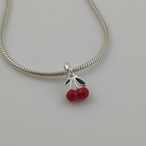 Berloque Prata 925 Pendente Cereja. Estoque Limitado - Sob Consulta -