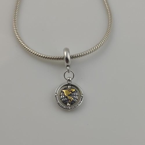 Berloque Prata 925 Pendente Globo. Estoque Limitado - Sob Consulta -