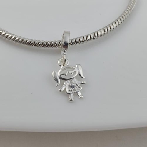 Berloque Prata 925 Pendente Menina P. Estoque Limitado - Sob Consulta -