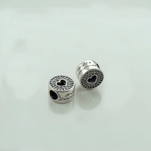 Berloque Prata 925 Separador Redondo Coração. Estoque Limitado - Sob Consulta -