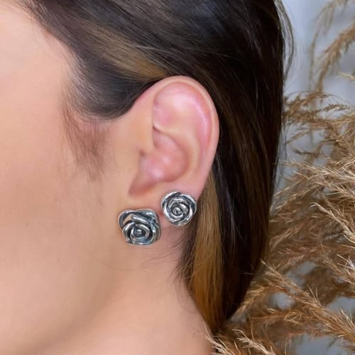 Brinco Prata 925 Brinco Rosa Eletroformação – Estoque Limitado – Sob Consulta