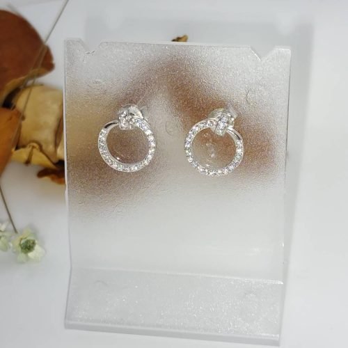 Brinco Prata 925 Brinco Inspiração Prego Cravejado – Estoque Limitado – Sob Consulta