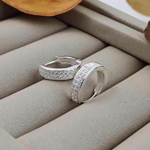 Brinco Prata 925 Brinco Argola Cravejado G – Estoque Limitado – Sob Consulta