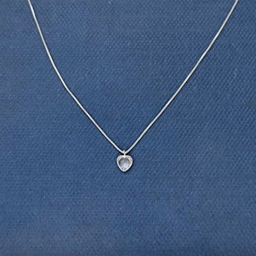 Colar Prata 925 Ponto de Luz Coração 45 cm – Estoque Limitado – Sob Consulta