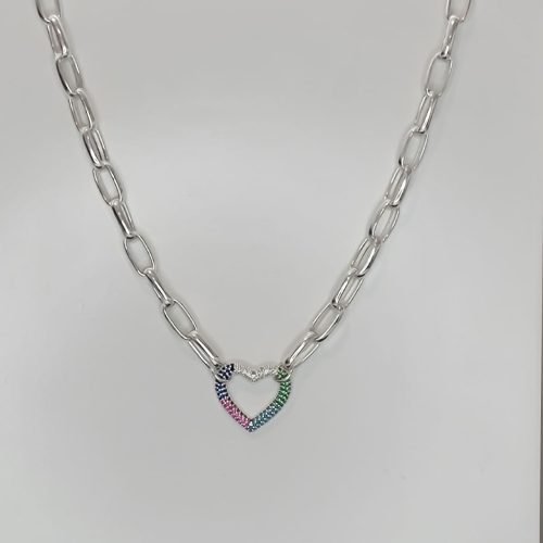 Colar Prata 925 Importado Coração Color – Sob Consulta