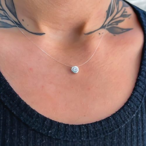 Colar Prata 925 Fio de Nylon Ponto de Luz Redondo – Sob Consulta