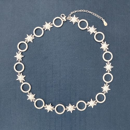 Choker Prata 925 Estrela Circulo 30cm + 5cm. Estoque Limitado - Sob Consulta -