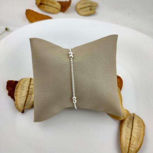Pulseira Prata 925 Bolinha Dupla – Estoque Limitado – Sob Consulta
