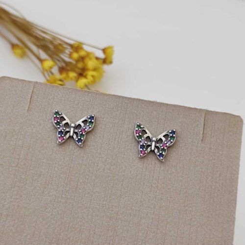Brinco Prata 925 Inspiração Borboleta Color – Estoque Limitado – Sob Consulta
