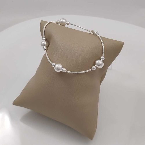 Pulseira Prata 925 Bolas 8mm 20cm – Estoque Limitado – Sob Consulta