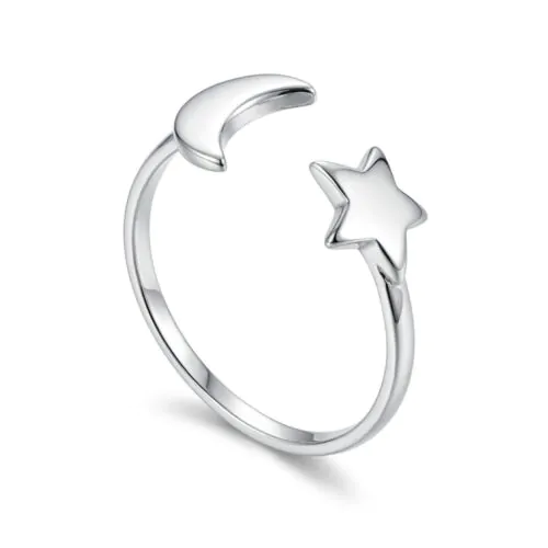 Anel de Prata 925 Falange Symbol Lua e Estrela. Estoque Limitado - Sob Consulta -