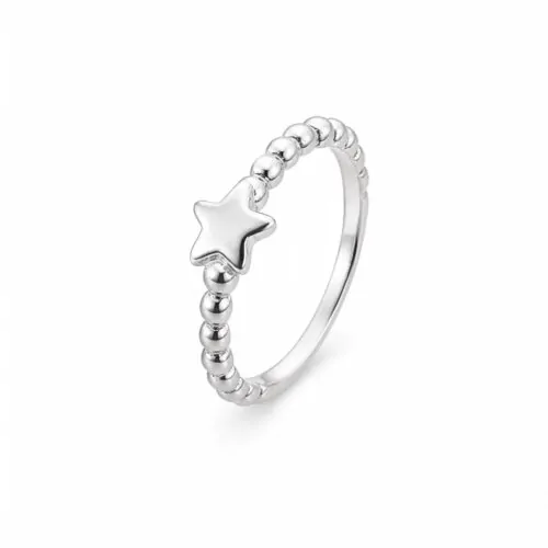 Anel de Prata 925 Slim Bolinha Symbol Estrela. Estoque Limitado - Sob Consulta -