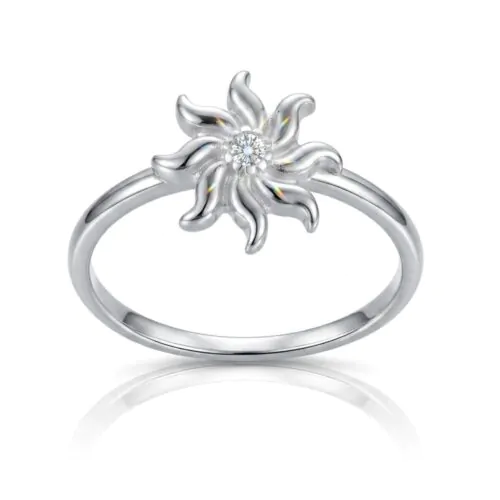 Anel de Prata 925 Slim Zircônia 1 Pedra Symbol. Estoque Limitado - Sob Consulta -