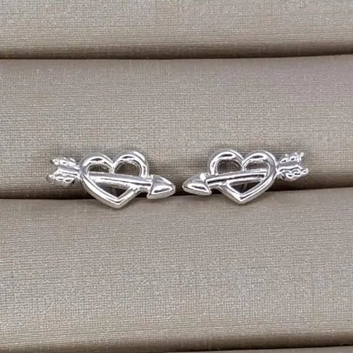 Brinco Prata 925 Coração Cupido. Estoque Limitado - Sob Consulta -