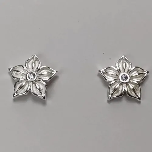 Brinco de Prata 925 Zircônia Flor. Estoque Limitado -