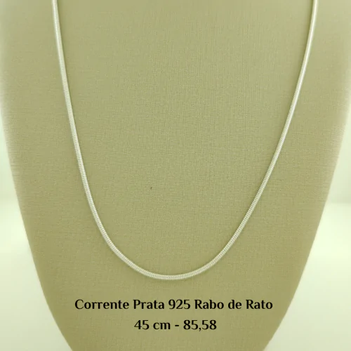 Corrente Prata 925 Rabo de Rato 45 cm - Estoque Limitado - Sob Consulta -