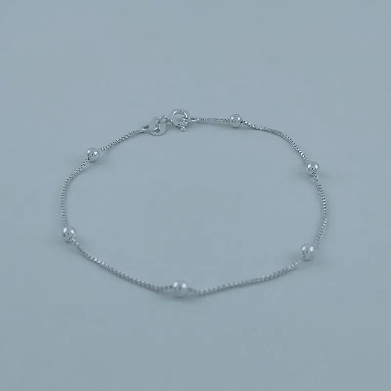 Pulseira Prata 925 Veneziana Bolinha 18 cm – Estoque Limitado – Sob Consulta