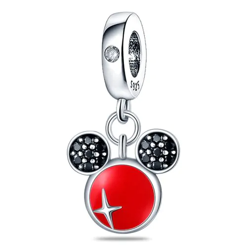Berloque Prata 925 Pendente Mickey Vermelho. Estoque Limitado - Sob Consulta -