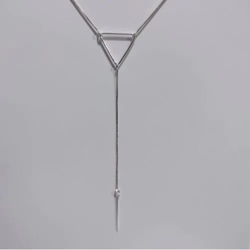 Colar Prata 925 Gravatinha Triangulo Com Pingente – Sob Consulta