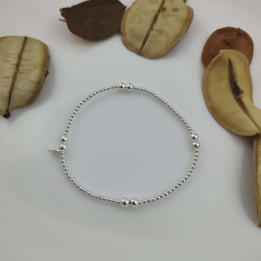 Pulseira Prata 925 Bolinha Dupla – Estoque Limitado – Sob Consulta